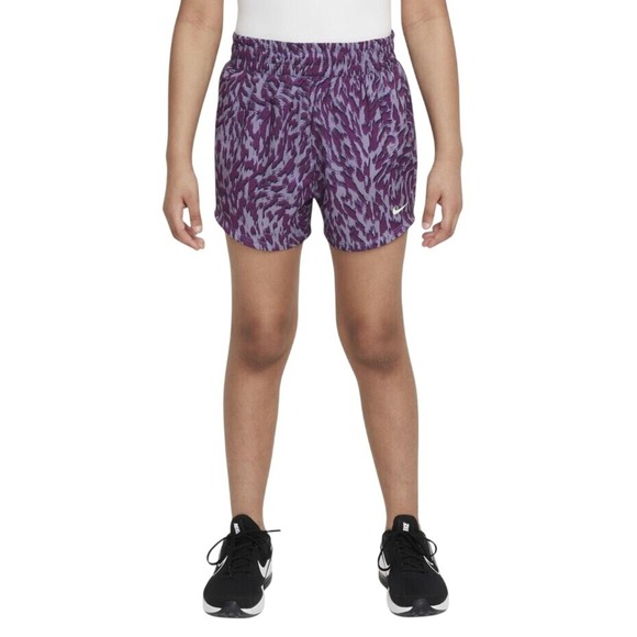 Nike One Girls Woven High-Waisted Shorts, Daybreak/Viotech/Vapour Green, Size XL - Picture 1 of 12